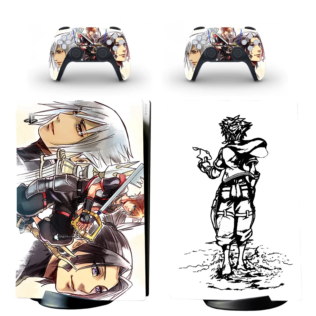 Reino corações ps5 edição digital adesivo de pele decalque capa para playstation 5 console e 2 controladores ps5 adesivo de pele vinil