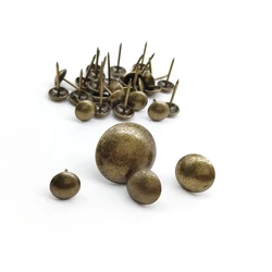 (100 Sets) 6/7/8/9/10/12/14/16/19/23/25 mm Metal Bronze Rivets Decorative Sofa Nails Soft Bag Nails Thumbtack Antique Nail Tacks