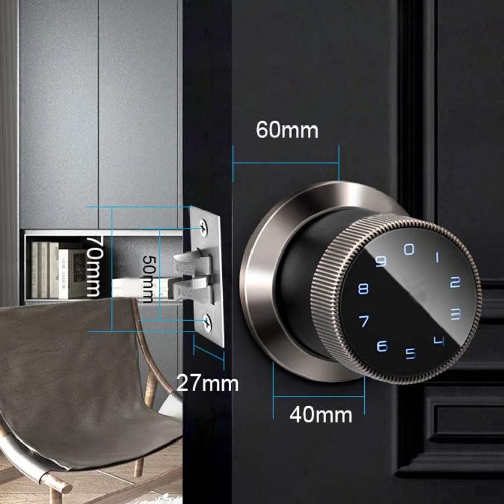 Intelligent Electronic Lock Tuya Application Controls Bluetooth Password Handle Fingerprint Identification Lock 13.56MHz RFID