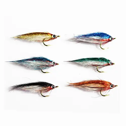 Imagen 2 del producto Tigofly 12 Uds. Minnow herido Fly Ice Dub UV Polar Fry hundimiento lento salmón trucha Steelhead moscas de pesca con mosca señuelos Set-tamaño 8