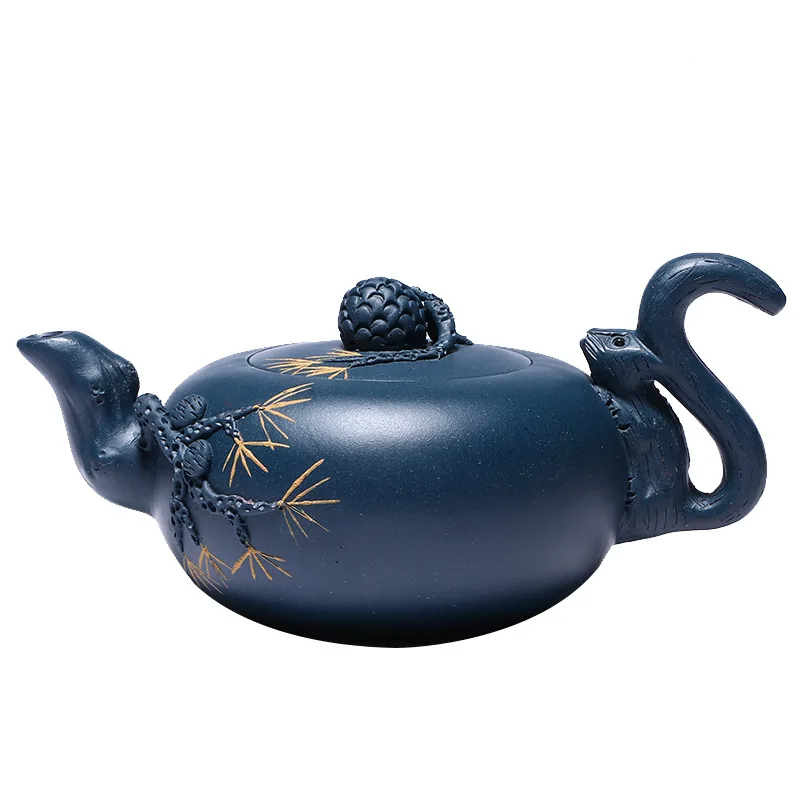 Handmade Zisha Kung-Fu Tea Teaware Drinkware for Green Black Tea, Handmade Teapot, Gypsy Clay,Grape Pot, Purple Yixing