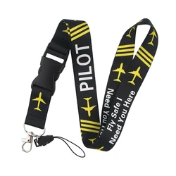 ER1730 Fly Safe I Need You Here Pilot Captain ID Card Holder Bus Card Holder Staff Card Lanyard For Keys Phone DIY Hang Rope