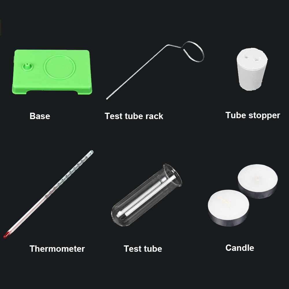 Thermal experiment gasification liquefaction test tube thermometer physical experiment Teaching demonstration candle