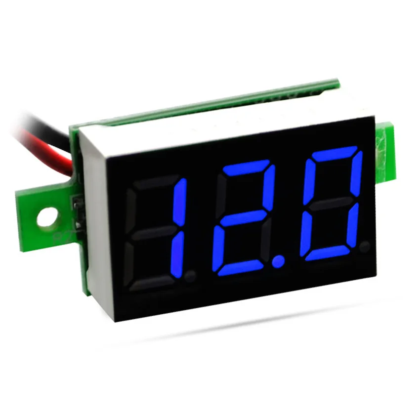 50pcs Digital Voltmeter DC 4.5-30 V Mini 2 Wire 0.36