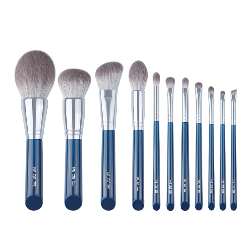 

Makeup Brush set 11pcs Sky Blue Professional super soft fiber makeup brushes high quality face eye cosmetic pens synthetic hair