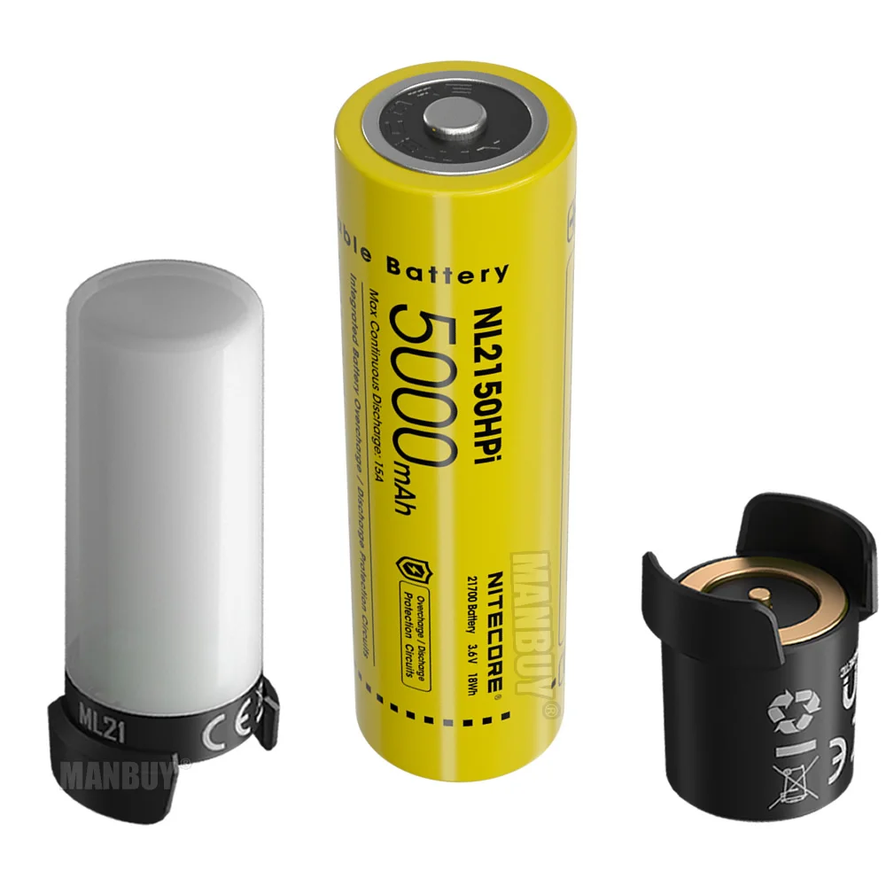 Imagem -02 - Nitecore Sistema de Bateria Inteligente Bateria Recarregável Powerbank Mpb21 Lanterna High Cri Ml21 Nl2150hpi em 5000mah 21700