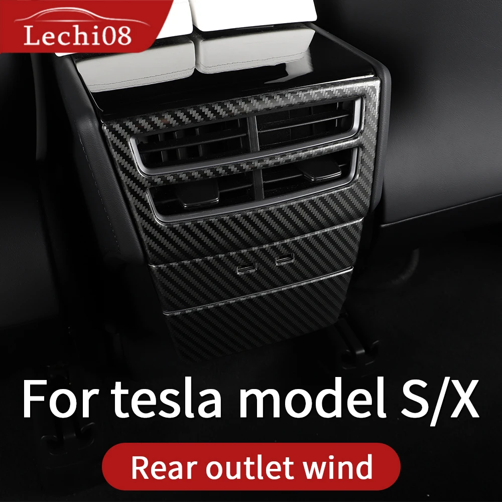 Posteriore di uscita vento trim per tesla model s accessori tesla modello x tesla 2018 modello s auto tesla model s interni in acciaio inox