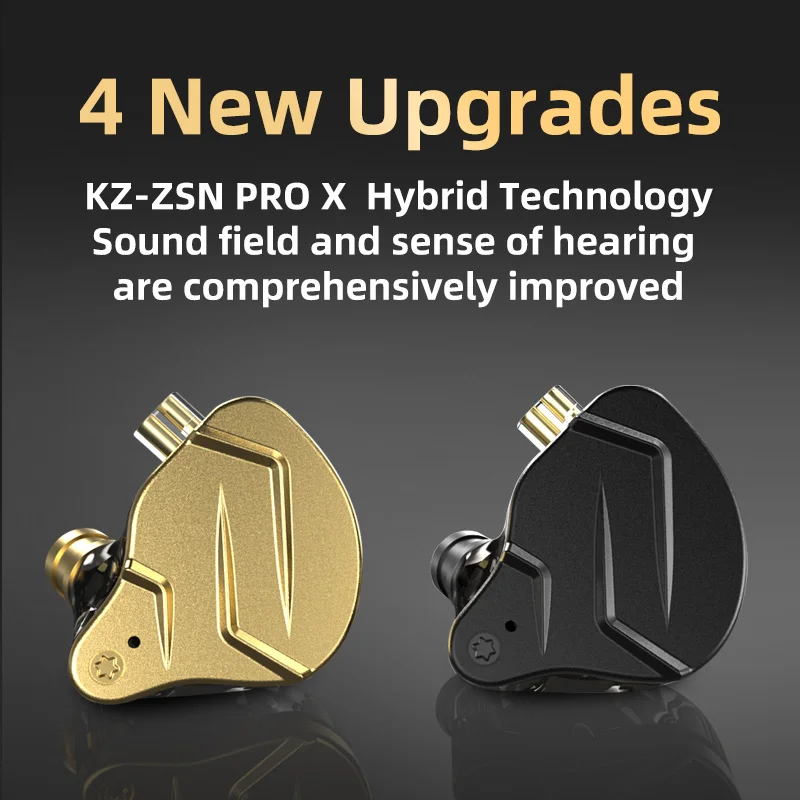 KZ ZSN Pro X 1DD 1BA auriculares internos de Metal HIFI, Auriculares deportivos con controlador híbrido de graves, voz muy baja para ZSX ZAX ASX EDX Z1