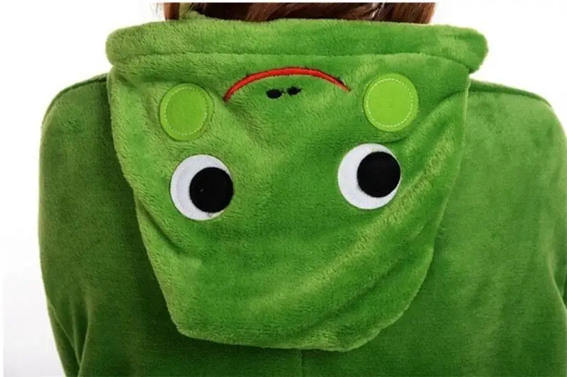 HKSNG Animal Adult Frog Onesie Kigurumi Pajamas High Quality Flannel Pyjama Cartoon Family Party Costumes Jumpsuits Homewear