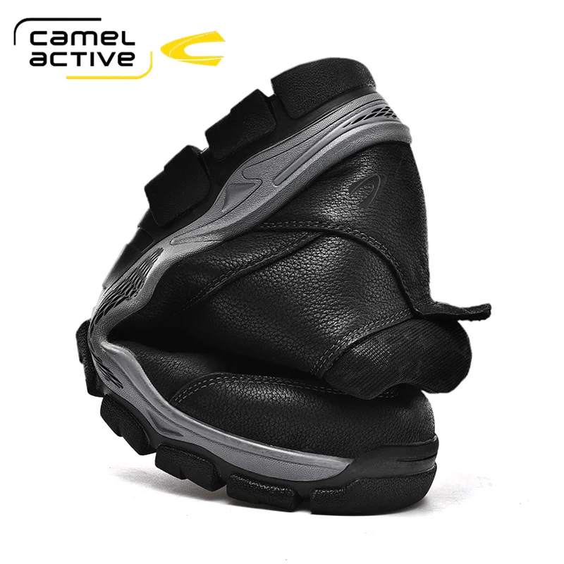 Camel Active Winter GENUINE LEATHER Boots Men Fashion Shoes Man Comfy Lace-up Snow Boots Warm Boot shaft fur Men Boots