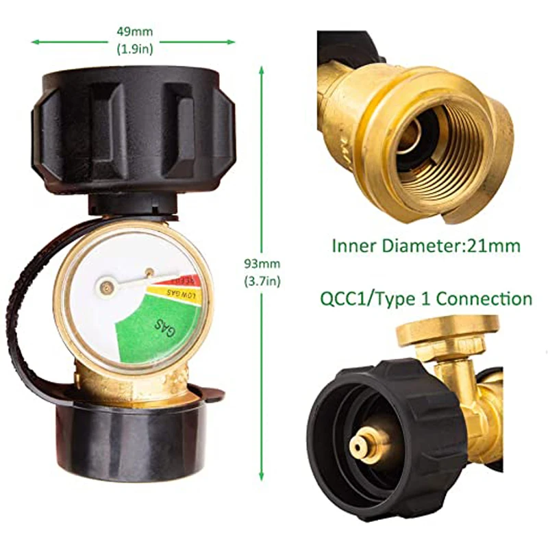 Imagem -04 - Qcc tipo Propano Tanque Calibre Indicador de Nível Detector de Vazamento Medidor de Pressão de Gás para rv Camper Cilindro Churrasqueira a Gás Aquecedor