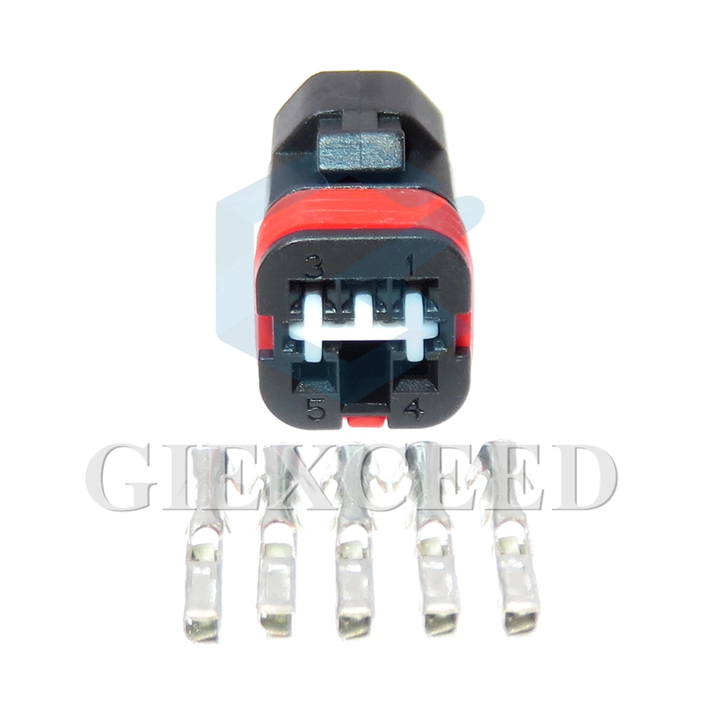 2 Sets 5 Pin Unsealed Connector 0.6 Seires Car Plastic Housing Wiring Socket AC Assembly Auto Accessories KH1200043-20