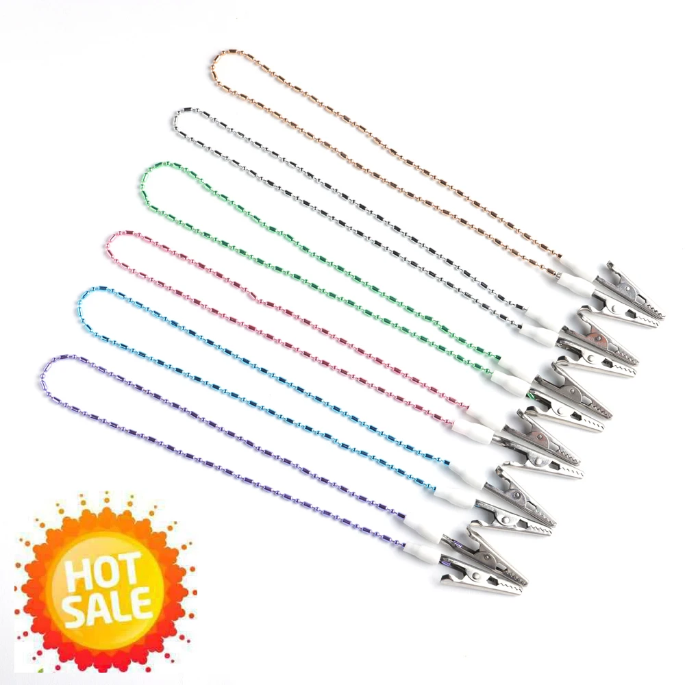 

6 pcs/lot Dental Bib Crocodile Clip Napkin Holder with Flexible Metal-ball Chain Dentist Lab Instrument