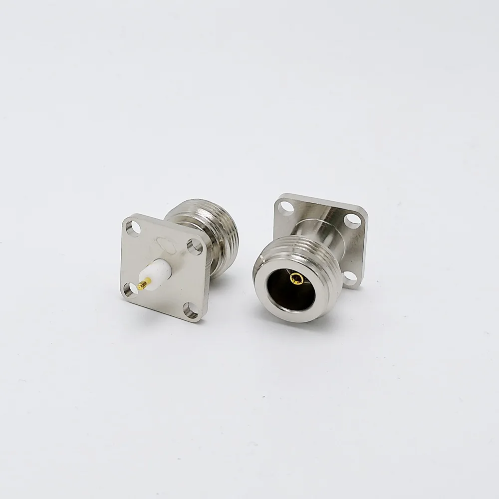 N-KFD-5 N نوع موصل أنثى لوحة جبل RF موصل محوري مع 4 حفرة شفة L16 الارسال اللاسلكي موصل 10 قطعة