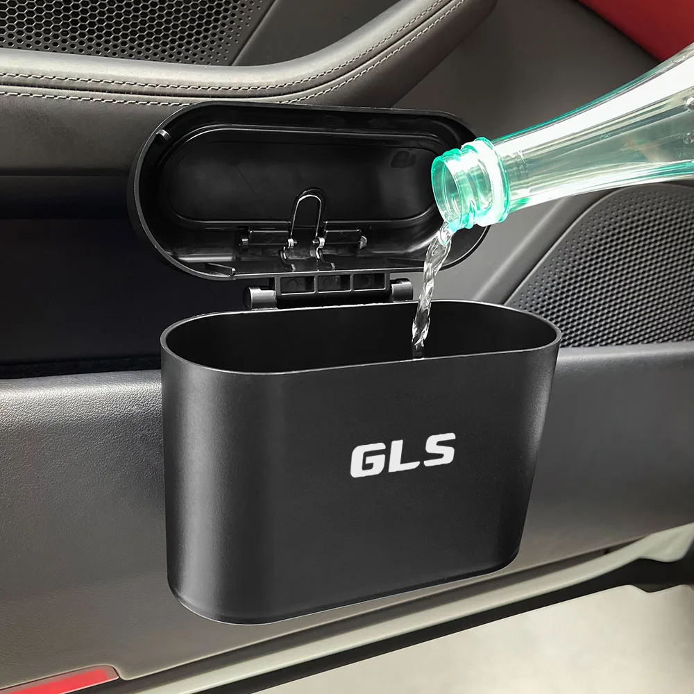 Car Trash Can Clamshell Trash Bin For Mercedes Benz W124 GLA GLC ML GLB GLK GLE GLS G63 GLC43 G350d Auto Interior Accessories