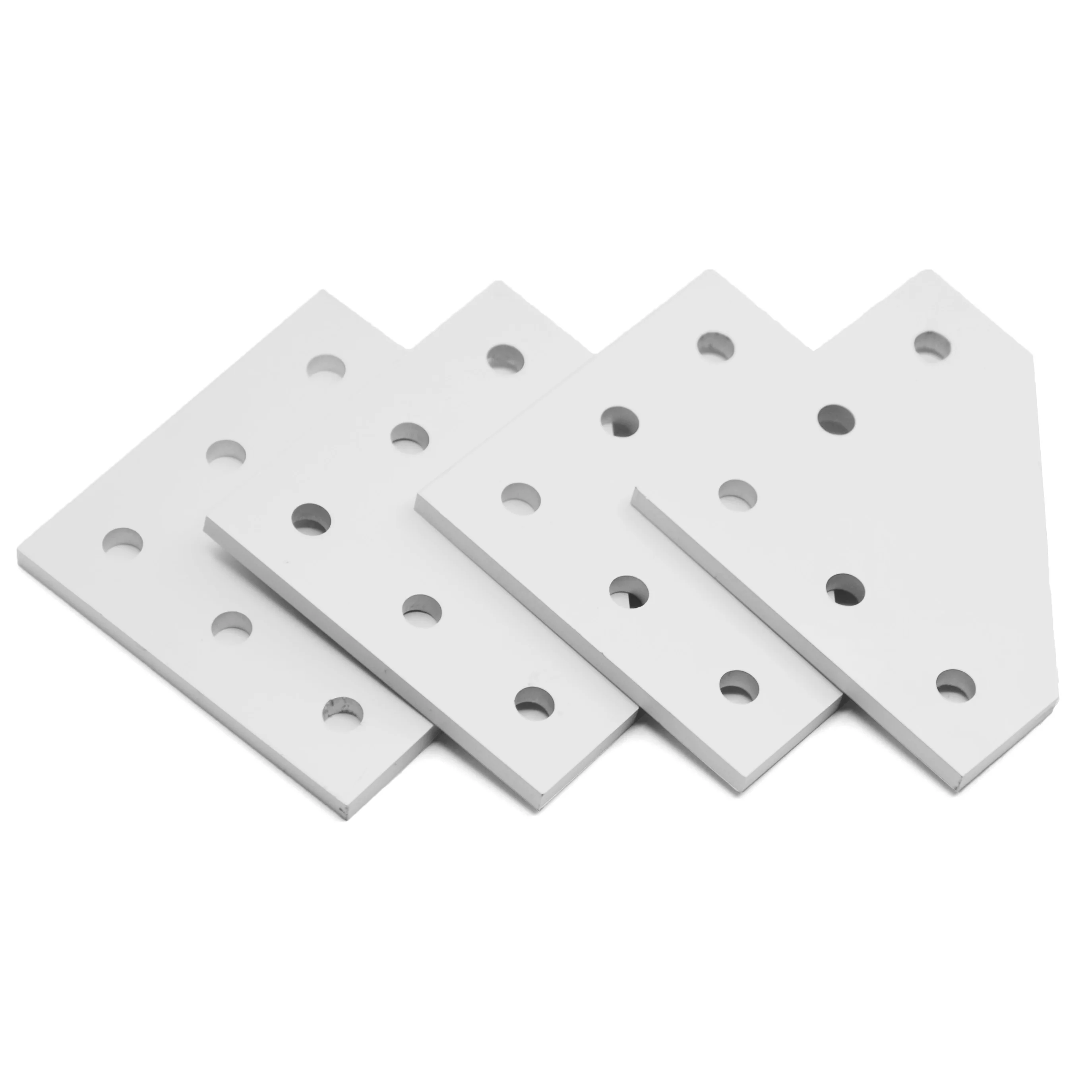 4PCS Corner Bracket Plate Surface Anodic Oxidation Silver L-Model 5-Hole Outside Joining Plate for 2020 Series Aluminum Profile