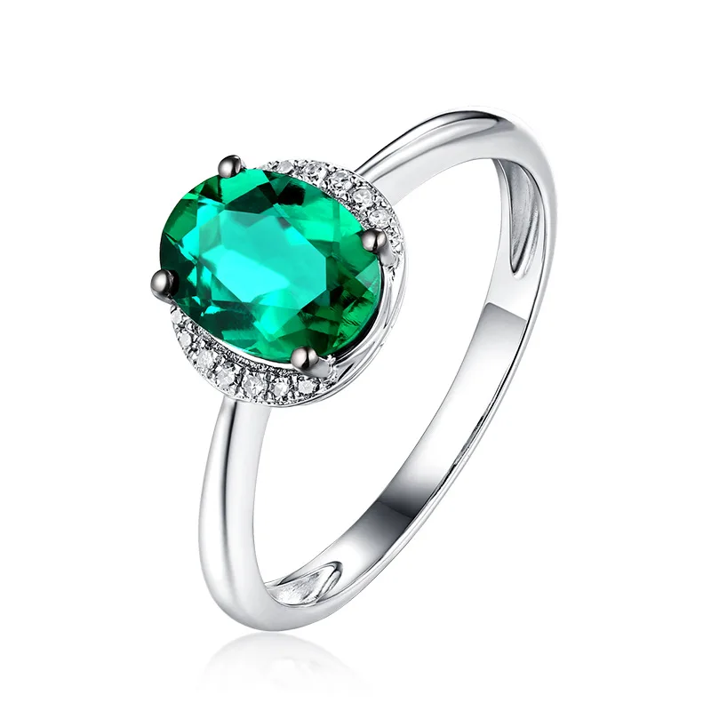 Natural Emerald Rings for Women Silver 925 Fashion Engagement for Couples Vintage Temperament Luxury Resizable Jewelry Gift
