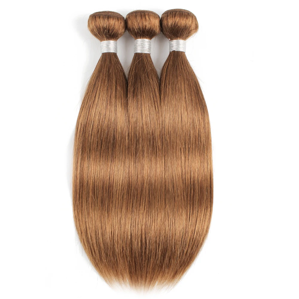 Kisshair #30 hair bundles medium auburn 16 to 24 inch pre-colored straight remy Brazilian human hair extension