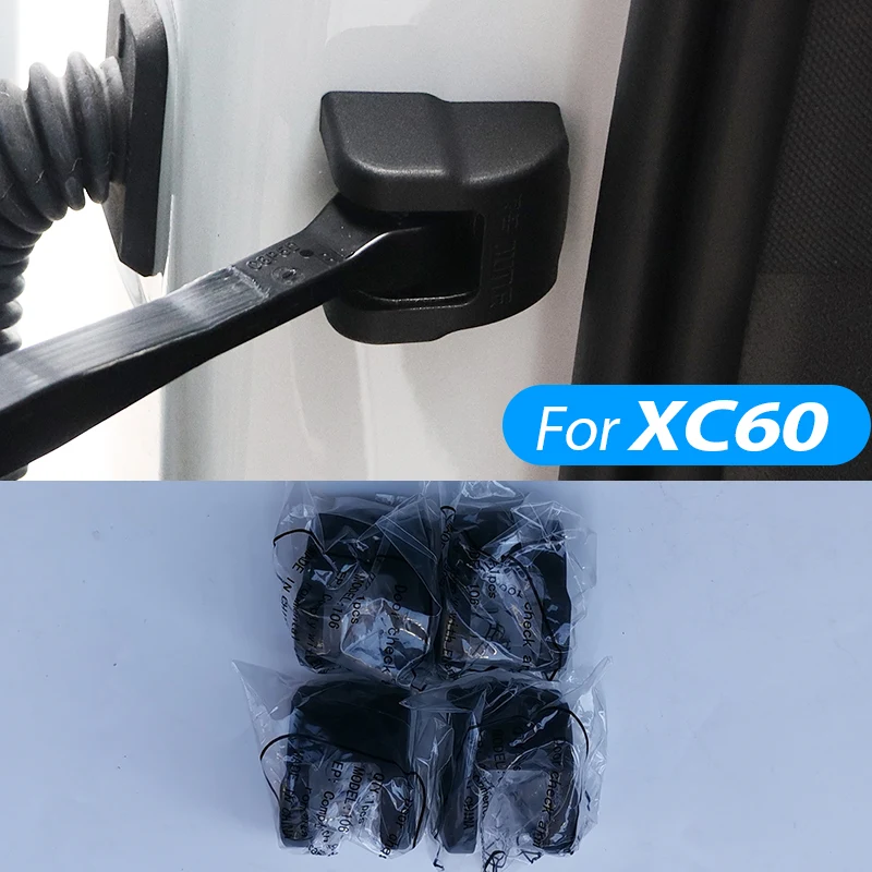 Car Accessories 4pcs Fit For Volvo XC60 XC90 S90  Door Lock Striker Cover Door Check Arm Protection Limiting Stopper Case Cover