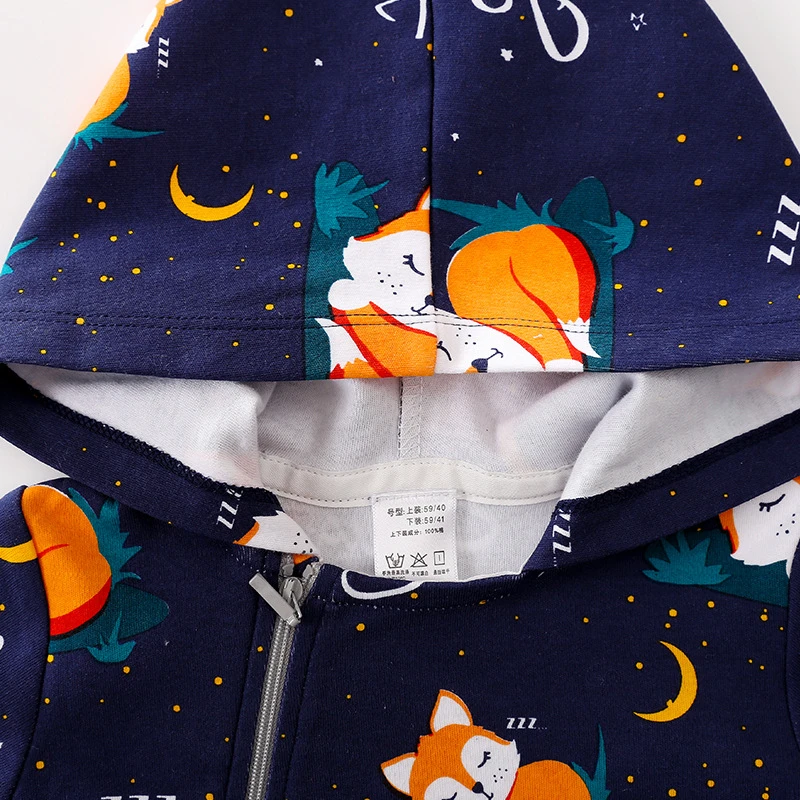 Ins Hot Baby Clothes Cotton Pajamas Newborn Rompers Jumpsuit Sleepwear Fashion Hoodie Outfits 3D Fox Winter Overall