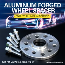 2Pieces 12/15/20mm Alloy Aluminum Forge Car Wheel Spacers Of The PCD 5x100/5x112 CB 57.1mm Wheel Adapter for Vw-Audi M14x1.5