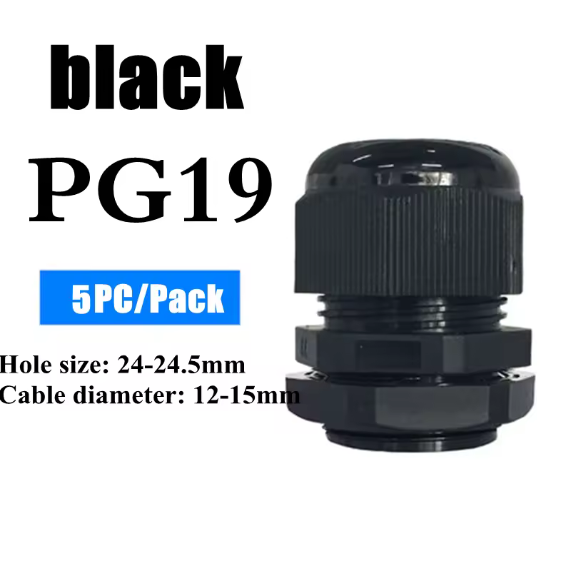 1/2/5/10pcs Waterproof Cable Gland Cable Entry IP68 PG7-PG36  White/Black Nylon Plastic Connector Joint - Image 23