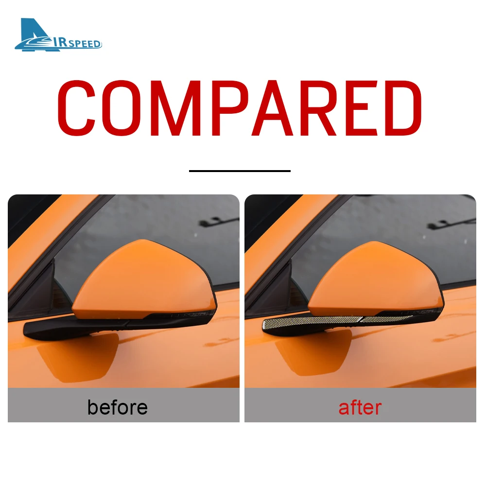 Real Soft Carbon Fiber Sticker For Ford Mustang 2015 2016 2017 2018 2019 2020 2021 2022 Car Rear view Mirror Trim Strips