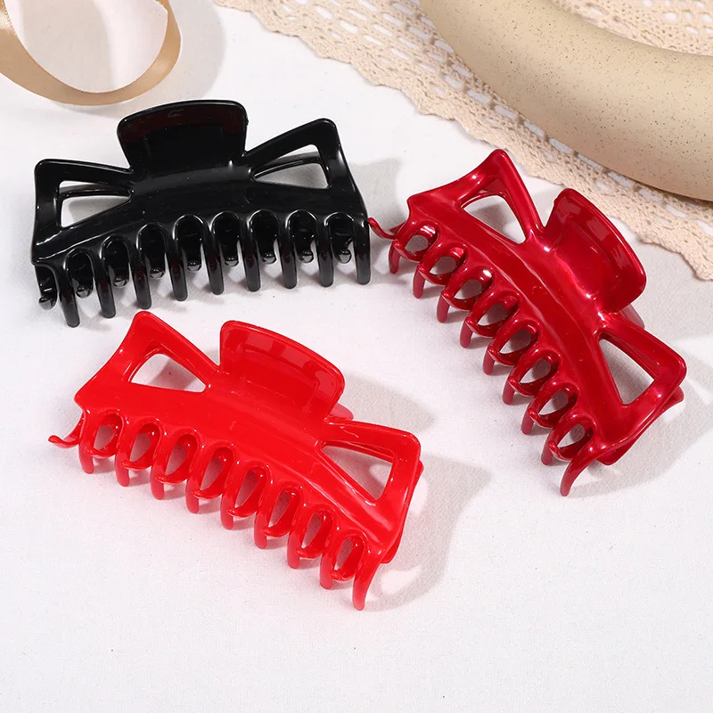 Korean Minimalist Hair Clip Lady Large Disc Hair Grab Plastic Keel Clip Zama Tail Shark Clip Bath Hair Clip Hair Accessories