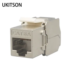 키스톤 CAT 6A RJ45 차폐 FTP 아연 합금 슬롯 CAT.6A 잭 모듈 CAT6A LAN 커플러 소켓, 10GB 네트워크