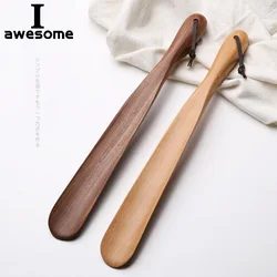 Black Walnut wooden Professional Shoe Horn Flexible Long Handle Shoehorn Useful Shoe Lifter Professional Shoe Spoon Home Tools