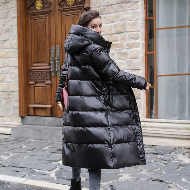 Winter Hooded Long Jacket Women White Duck Down Coat Warm Thick Parkas Female Hight Quality Black Overcoat Snow Outwear