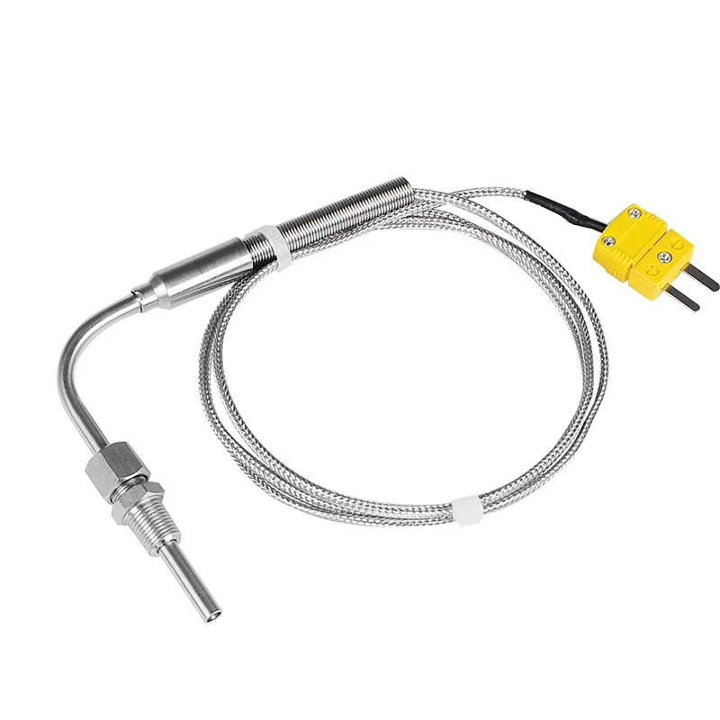 1300°C K type EGT Motor Exhaust Gas Temperature Sensor Stainless Steel Probe Thermocouple Tube Thread 1/8’\' NPT Elbow Male Plugs