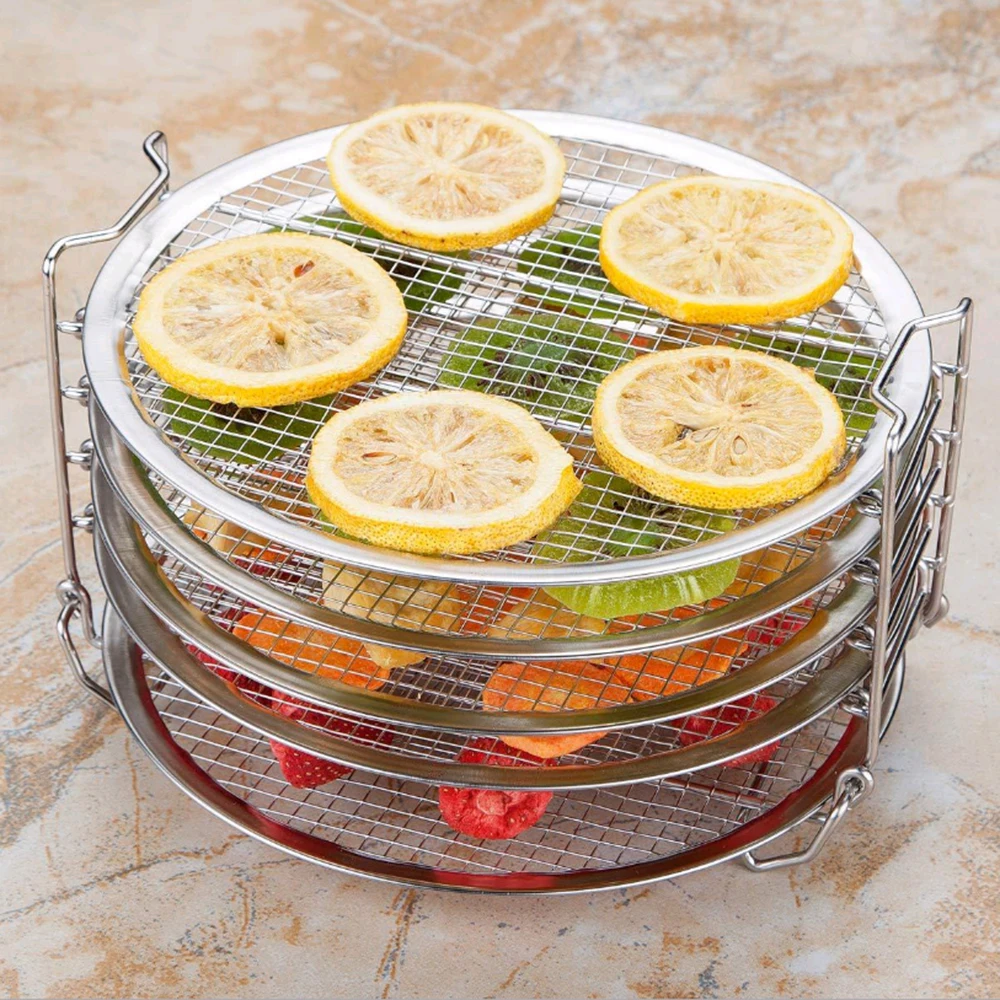 Air Fryer Food Dehydrator Drying Stand Stainless Steel 5-layer grill for Ninja Foodi 6.5-8QT Cooker Stackable Rack tand Acce