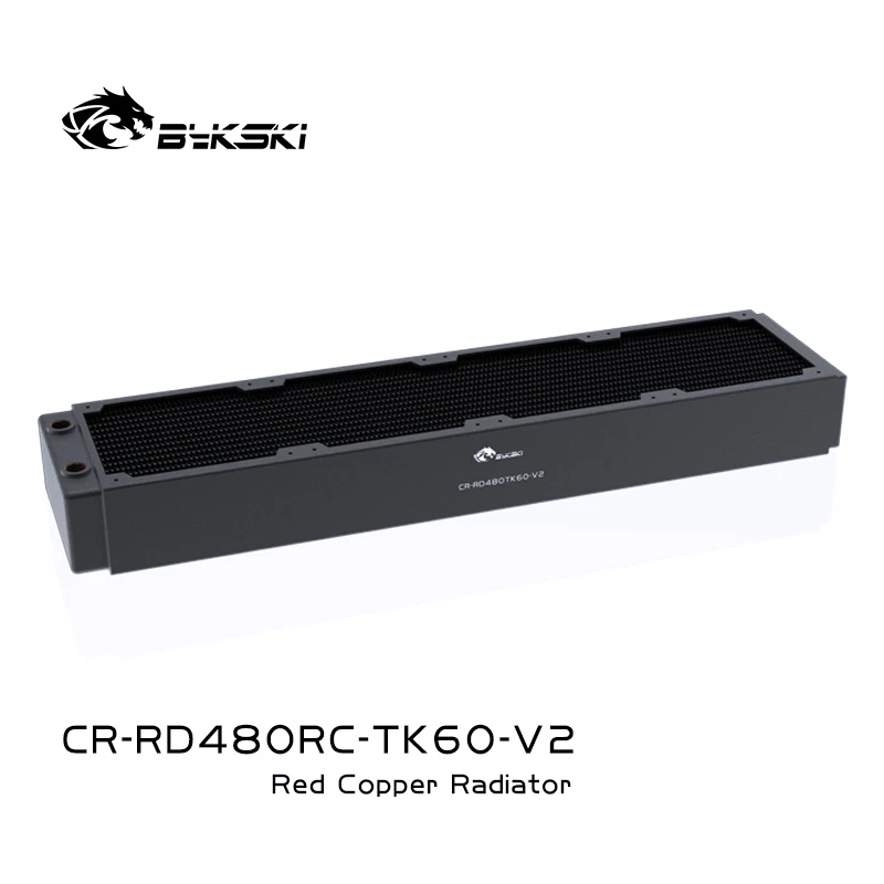 Bykski Radiateur 480 60mm, Cuivre Rouge/3 Couches 14 FPI / 120mm Ventilateur De Refroidissement par Eau Liquide de Rangée de Refroidisseur, CR-RD480RC-TK60-V2