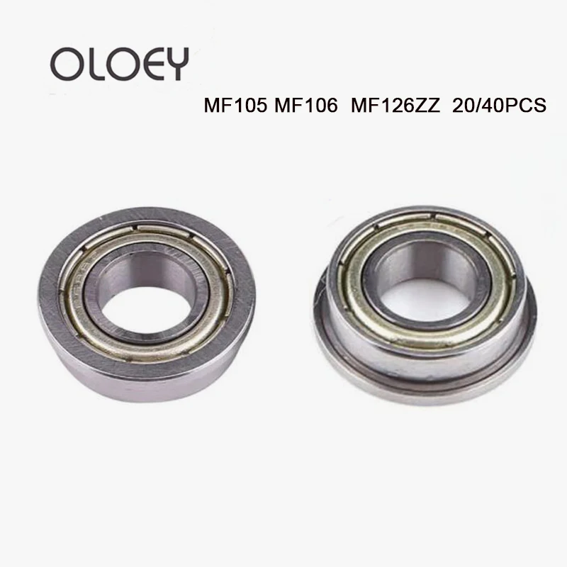 

20/40pcs/Lot MF105ZZ MF106ZZ MF126ZZ High Quality Miniature Flange Thin Wall Deep Groove Ball Radial Ball Bearing