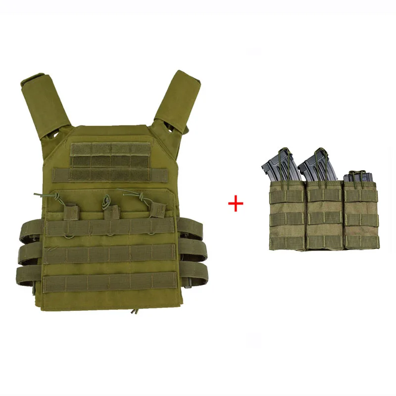 

Tactical Hunting Molle Vest Army Paintball Protective Plate Carrier Vest Military Airsoft Combat Body Armor With Magazine Pouch