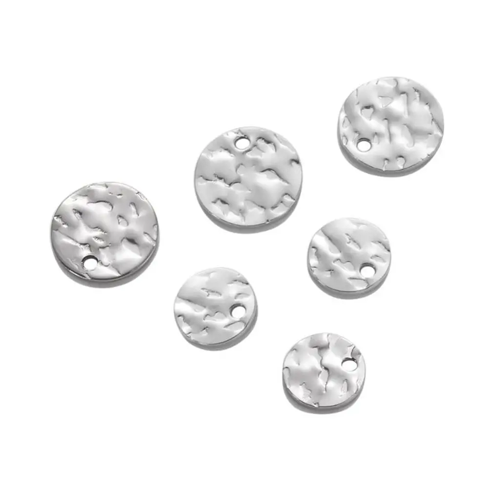 

20pcs Silver Round Stainless Steel Stamping Blank Dog Tags Pendants 8mm/10mm Metal Charm Jewelry Making Finding