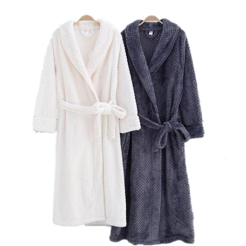 New Sexy Couples Matching Thicken Terry Robe Autumn Winter Gown Women Bathrobe Warm Flannel Sleep Dresses Men Women Home Clothes