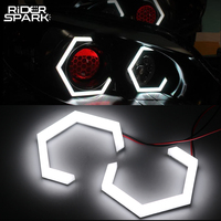 Angel Eyes LED Retrofit Running Lights For Headlight Projector White DRL Turn Signal Hex Halo Rings Tuning Car Light Accessories