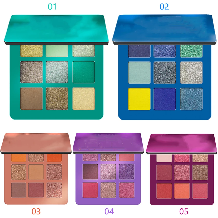 9 Colors Matte Pearlescent Eyeshadow Pallete Shimmer and Shine Diamond Eyeshadow Powder Pigment Makeup beauty Cosmetics