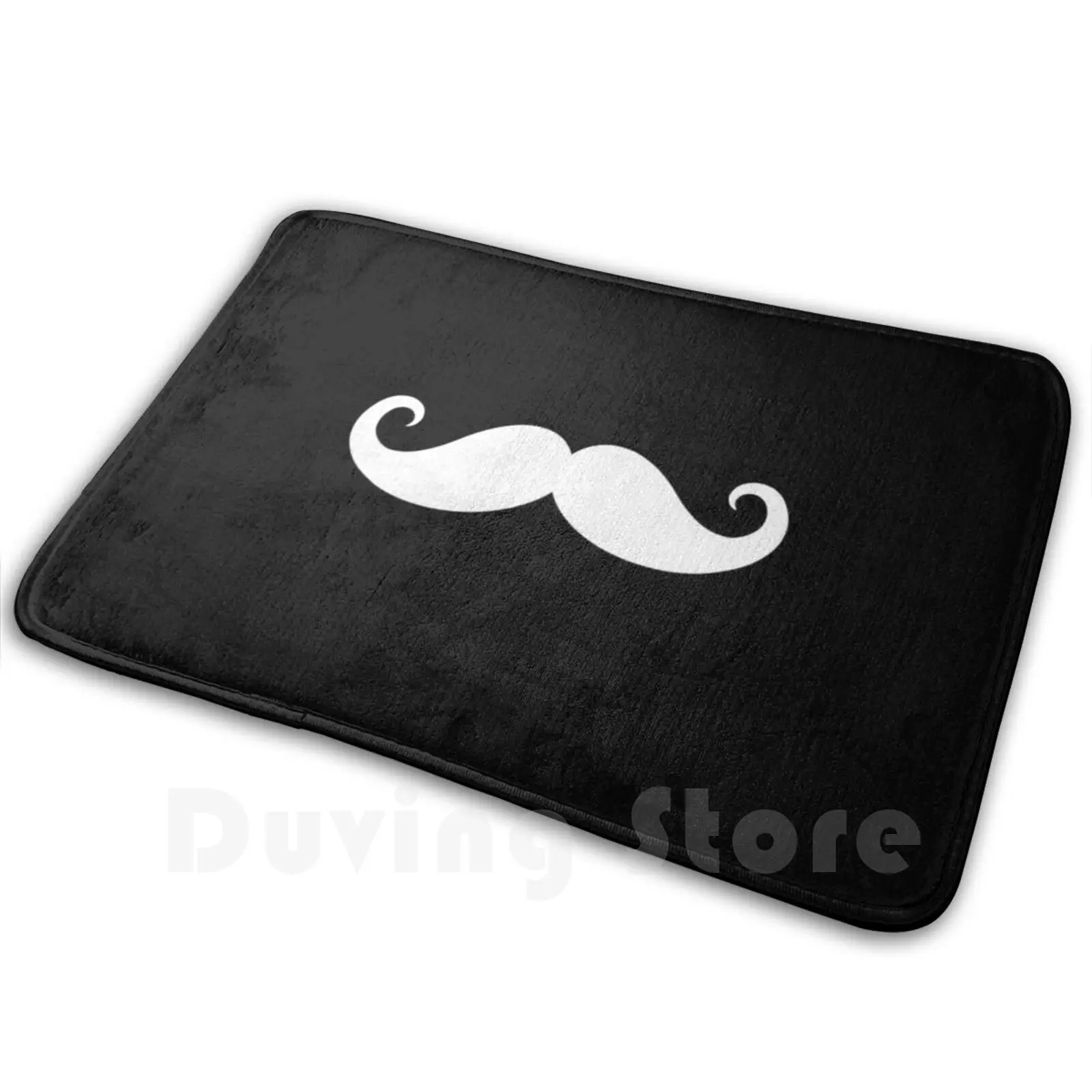 Mustache White Soft Non-Slip Mat Rug Carpet Cushion Moustache Mustache Beard