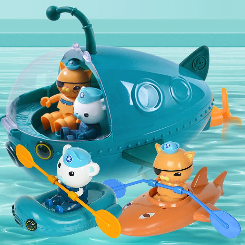 Baby Bath Toys Submarine Bathing Toys Lantern Fish Boat Anime Action Figures Model Doll Toys for Children Girls Birthday Gift