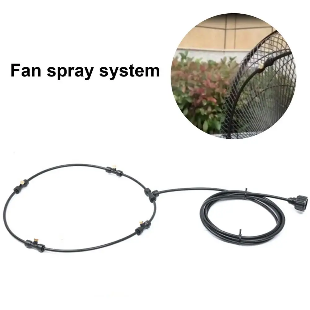 

3 M Terrace Fan Spray System Water Fan Misting Cool Mist Hose Kit For Outdoor Garden Backyard Cooling And Humidifying Equipment