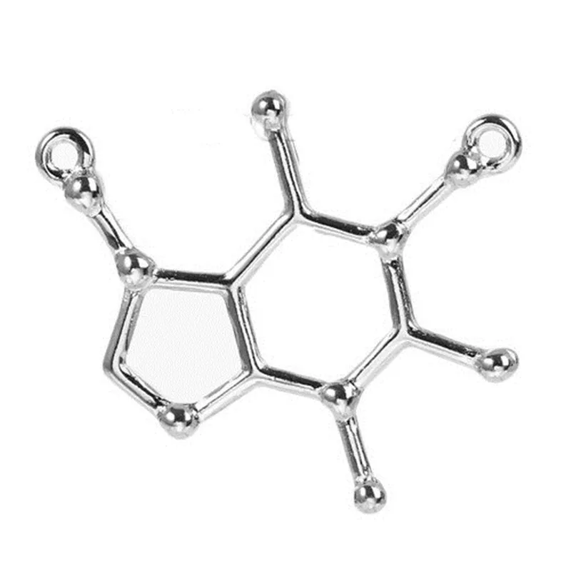 DoreenBeads Mode Metall Molekül Chemie Wissenschaft Charms Serotonin Silber Farbe Anhänger DIY Halskette Schmuck Geschenk, 10PCs – Detail 9