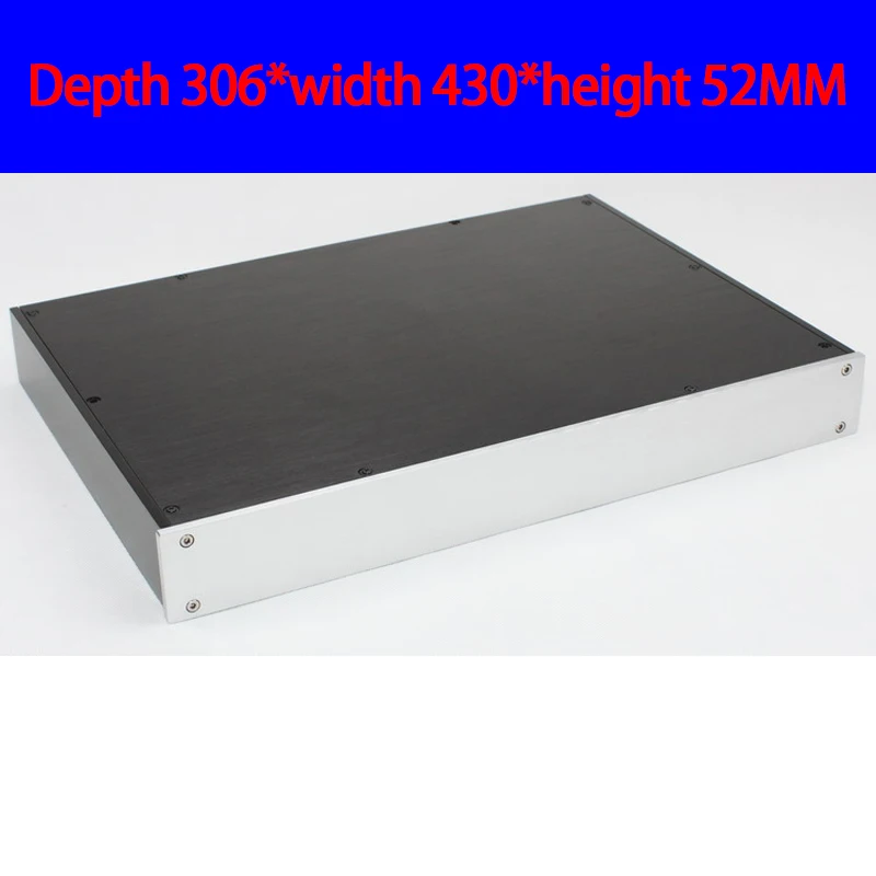 KYYSLB 306*430*52MM WA94 All Aluminum Nonporous Amplifier Chassis Box House DIY Enclosure with Feet Screws Amplifier Case Shell