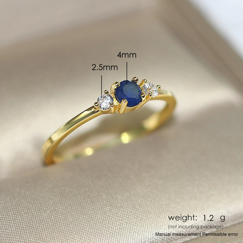 Slim Wedding Dainty Rings For Women Delicate Cute Colorful Stone Light Gold Color Proposal Finger Ring Gift Fashion Jewelry R872