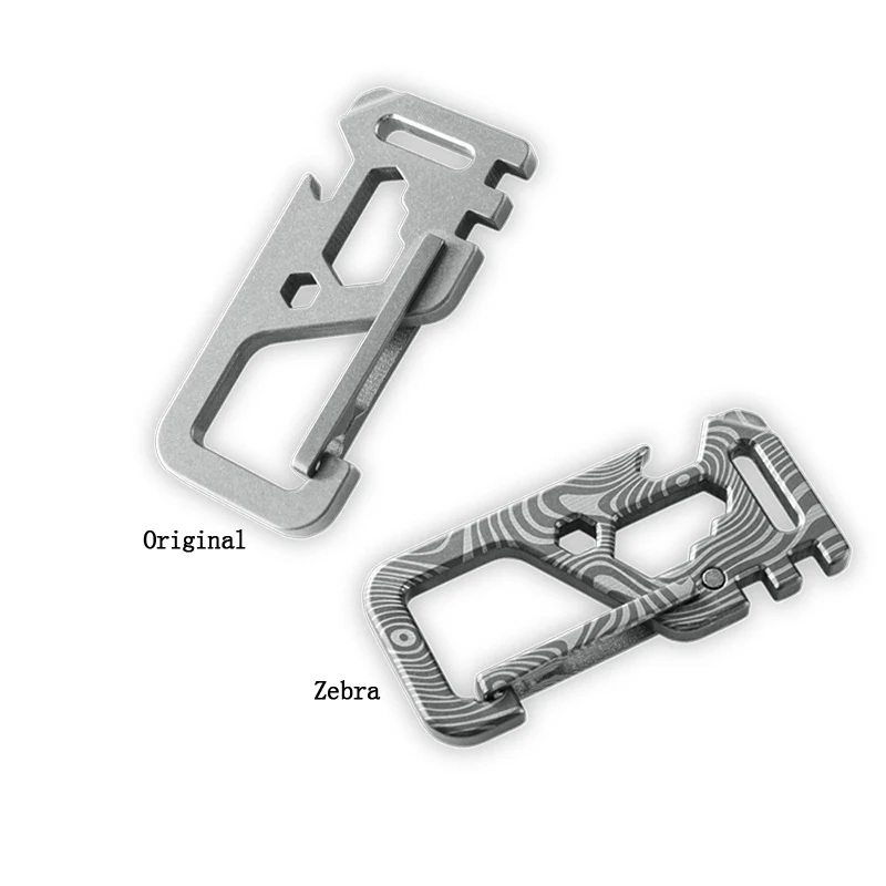 All Titanium EDC Keychain Set Carabiner Quick Release Multi-Function Tool with Bottle Opener Hex Wrench Compact Size Key Holder