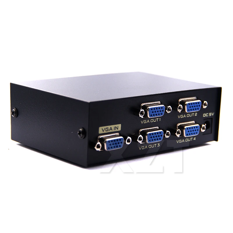 Professional VGA Switch 4 Port VGA Output SVGA Video HD Signal Amplifier Booster 1x4 Splitter 200MHz 1920*1440 for PC Monitors