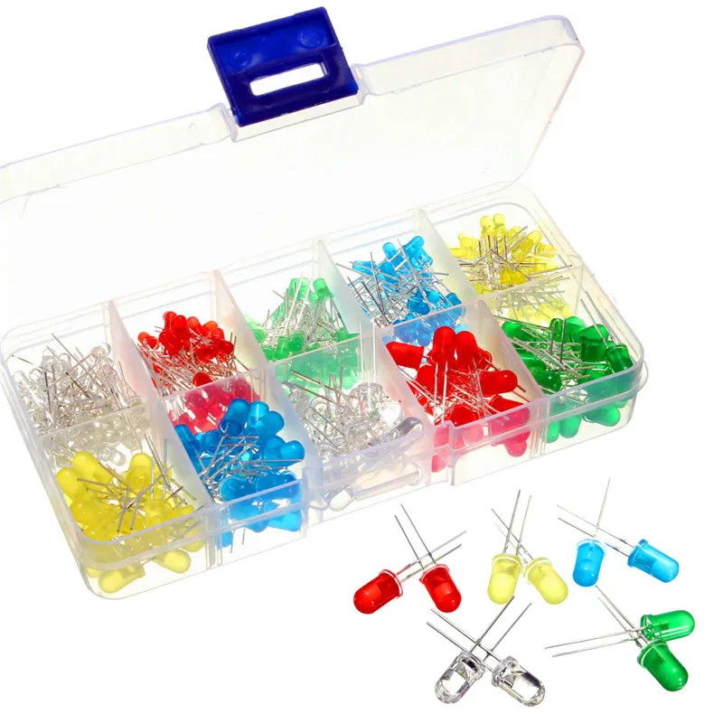 300 pz/lotto 3mm e 5mm LED Diode Kit LED diodi emettitori di luce Kit assortiti LED fai da te lampadina bianco giallo rosso verde blu Dropship