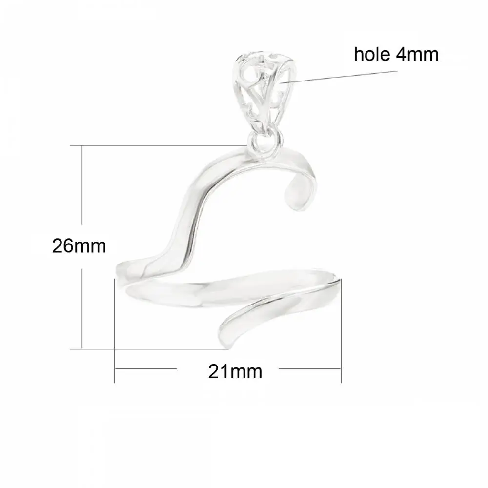 925 Sterling Silver Pendant Blank fit 21x26mm Came Pendant Cabochon Setting for Necklace Jewelry Making Craft